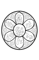 Bloemen mandala kleurplaat 3